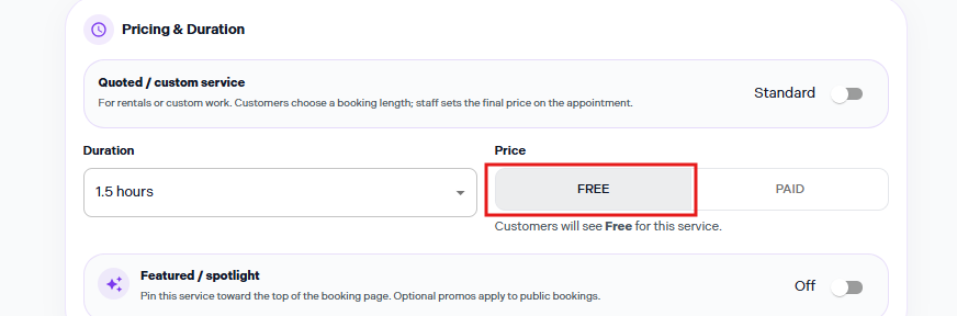 Free vs. Paid — setting your price (Free)